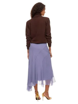Polo Ralph Lauren Amla Midi Skirt in Lavender Purple 6 Womens Chiffon thumbnail 2