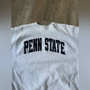 Champion VTG Reverse Weave PENN STATE Sweatshirt Crewneck Embroidered Gray Blue Size S M thumbnail 3