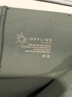 High-Waist Aerie‎ real me longer inseam Olive Green Athletic Leggings thumbnail 3