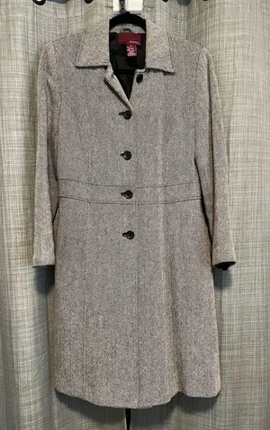 Merona Classic Gray Trench Coat thumbnail 1