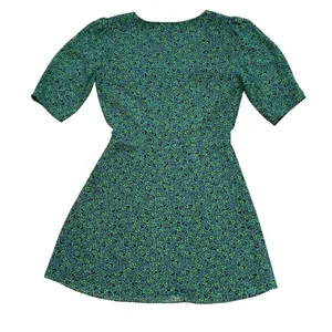 Wilfred Aritzia Forest Green‎ Print Button Front Lined Fit & Flare Dress Size 0 thumbnail 3