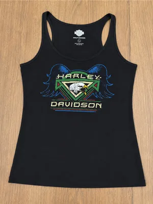 Harley Davidson Women's Black Fitted Tank Top thumbnail 1