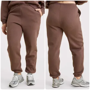 Nuuds Womens Oversized Brown Fleece Lined Classic Sweatpants‎ Joggers Size M thumbnail 2