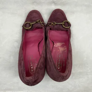 Coach Aubry P554 Burgundy Suede Horsebit Loafer Pumps Made in Italy Womens 6.5 B thumbnail 7