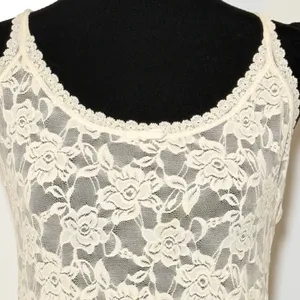 Abercrombie & Fitch Floral Lace Cream Racerback Tank Fairy Large Y2K 90s Boho thumbnail 2