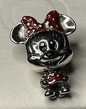 Pandora Disney Minnie Mouse Charm ALE 925 Sterling Silver Red Enamel thumbnail 1