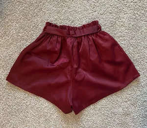 Satin Paper Bag Shorts Red Size M thumbnail 2
