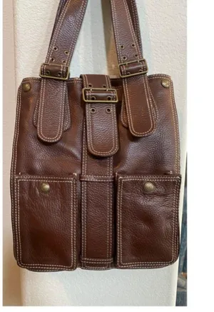 Cynthia Rowley NWOT leather brown leather bag. Mint! Sz 13x11x5 thumbnail 2