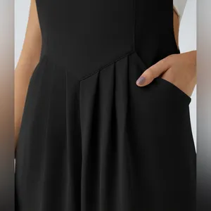 HALARA NWT Pockets Waffle Casual Jogger Overalls black sz Large thumbnail 3