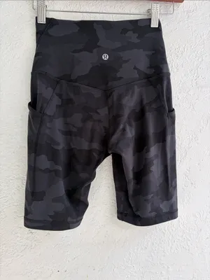 Lululemon High-Waist Black Camo Women’s Bike Shorts thumbnail 2