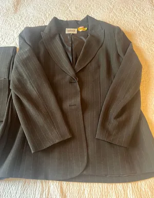 Elegant Pinstripe Blazer in Charcoal thumbnail 1