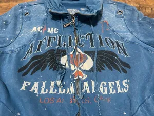 Affliction American Customs Moto Club LA Women’s Sz. M Zipper Top thumbnail 2