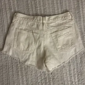 Free People White Denim Shorts Distressed thumbnail 3