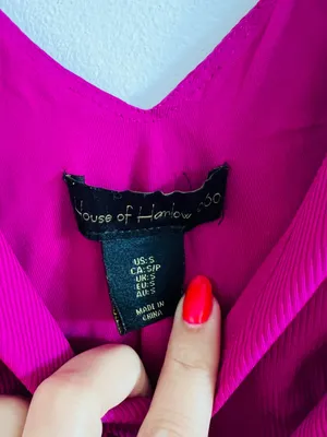 House of Harlow 1960 Ribbed V‑Neck Bandeau Bodysuit - Magenta/Purple thumbnail 2
