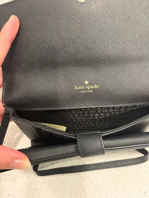 Kate Spade Black Crossbody Purse EUC Gold Accents Zip Closure Small Bag Saffiano thumbnail 9