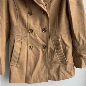 Michael Kors Camel Double-Breasted Pea Coat Size 4 thumbnail 2