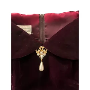 Vintage 90s NWOT Scott McClintock Velvet Size 10 Prom Maxi Dress Burgundy Formal thumbnail 3