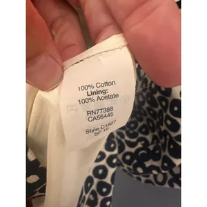 J.Crew Navy Ivory Basketweave Cotton Circle Print‎ Cap Sleeve Dress Size 6 thumbnail 6