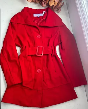 Lamasini Women's Vibrant Red Trench Coat thumbnail 1
