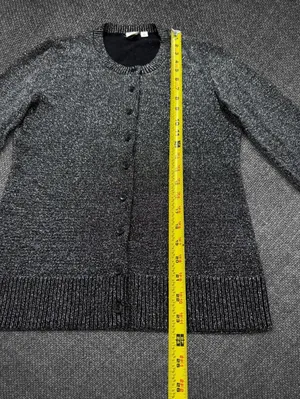 Gap Black Silver Metallic Sparkle Button Front Cardigan thumbnail 6