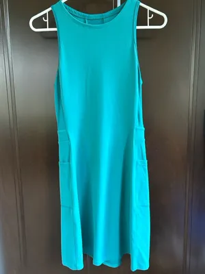 Like New SmartWool Active Tank Dress Lake Blue/Green Size Small thumbnail 4