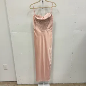 House of CB Charmaine Corset Blush‎ Pink Maxi Sleeveless Dress Large Back Slit thumbnail 3