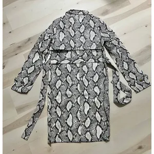 Choosy NWT XS Vintage 90s Faux Snakeskin Leather Trench Coat Duster Jacket Fall thumbnail 8