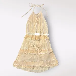 Lulus Downright Darling Yellow Tiered‎ Ruffled Halter Mini Dress Size M thumbnail 7