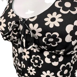 Hollister Halter Top Daisy Small Floral Tie Front Smocked Crop Festival Y2K 90s thumbnail 2