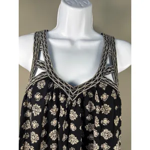 American‎ Eagle Boho Printed Swing Dress Cutout Back Mini Festival Small thumbnail 3
