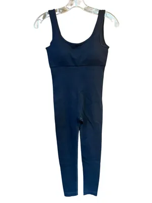 Katch Me black ribbed scoop-neck activewear jumpsuit Sz M (6) NWT thumbnail 2
