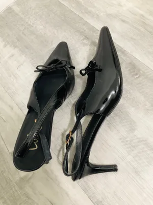 Lulus black bow pointed heels thumbnail 3