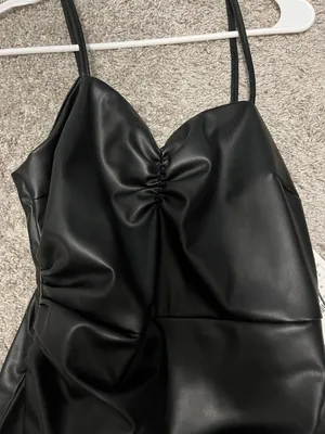 ZARA Black Leather Dress thumbnail 3
