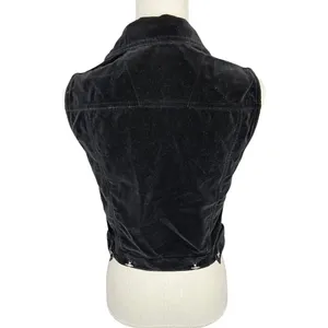 Sunbelt black velvet vest retro vintage cotton Whimsygoth witchy thumbnail 4