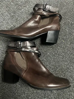 Regarde Le Ciel Women’s Brown Leather Ankle Boots with Buckle Strap thumbnail 1