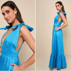 LULU's Sexy Elegant Prom Wedding Formal Event Chic Aline Maxi Gown NWOT thumbnail 3