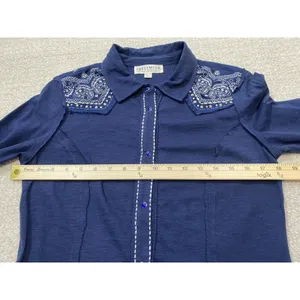 Idyllwind Navy Embellished Top size XS Cowgirl core rodeo style edgy western thumbnail 12