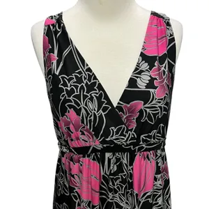 Ambrielle Y2K Pink Floral Maxi‎ Dress Empire Waist Open Back Tie Fairy Grunge M thumbnail 5