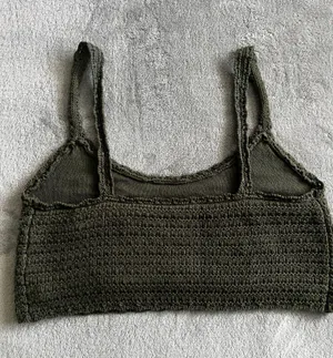 Aerie Olive Green Cotton Crop Top thumbnail 5
