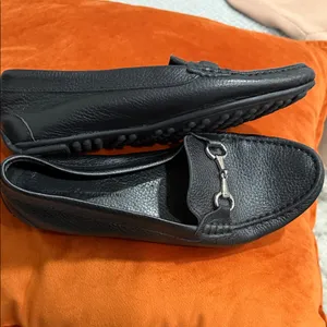 Black Leather Loafers Size 8.5 thumbnail 3