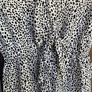 Stylish Black and White Polka Dot Dress thumbnail 2