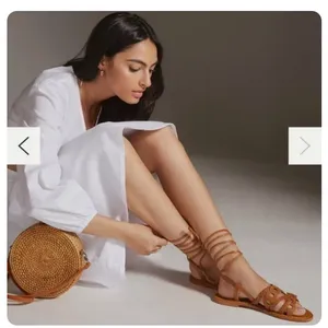 Anthropologie Pilcro & the letterpress woven tie up sandals thumbnail 1