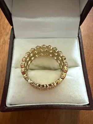 Textured Openwork Gold-Tone Band Ring for Women Size 6 1/4 thumbnail 5