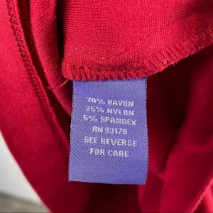 Vivienne Vivienne Tam Long Sleeve V Neck Bodycon Dress in Red Size Medium‎ thumbnail 4