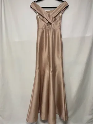 ALFRED SUNG Off-Shoulder Prom Dress in Tan - Size 0 thumbnail 8
