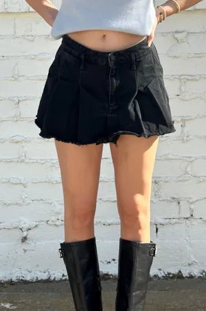 ZARA Black Pleated Mini Skirt thumbnail 1