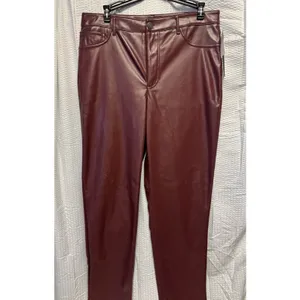 Joie Women's Size 10 Burgundy Faux Leather‎ Straight Leg Pants NWT Lined thumbnail 3