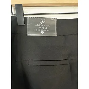 Adrianna Papell Womens‎ Mid-Rise Straight Leg Bi-Stretch Trouser Pants Black 6 thumbnail 3