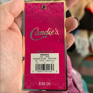 NWT Vintage Candie's pink sparkly metallic top, Large thumbnail 6