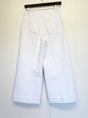 SPANX On The Go Cropped Wide Leg Pant in White Small thumbnail 7